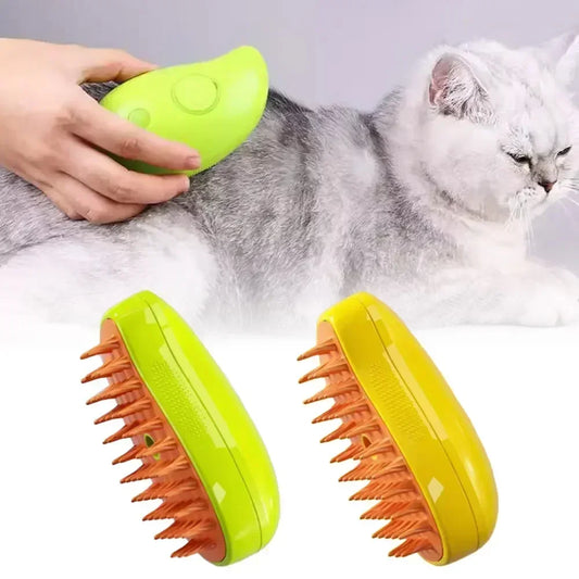 Escova de vapor para gatos, escova elétrica 3 em 1 - Meus Pets -